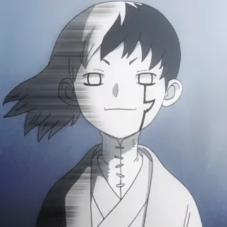 🥢 abd75e5b Chrome Dr. Stone Anime, Personage, Dr. Stone, Chrome, Zwart-wit telegram sticker