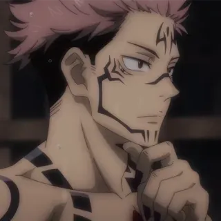 ✨ 3c950026 Ryomen Sukuna Jujutsu Kaisen Anime, Dämon, Tattoo, Fluch, Manga telegram sticker