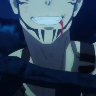 ✨ e6d73961 Anime, Blut, Lächeln, Wunde, Charakter, Manga telegram sticker