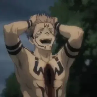 ✨ edeb8171 Ryomen Sukuna Jujutsu Kaisen Anime, Dämon, Verflucht, Gruselig, Männlich telegram sticker