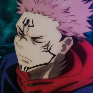 🌾 305481fd Ryomen Sukuna Jujutsu Kaisen anime, cursed, king, villain, markings telegram sticker