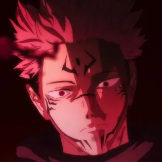 🎴 3a608417 Ryomen Sukuna Jujutsu Kaisen anime, demon, curses, red telegram sticker