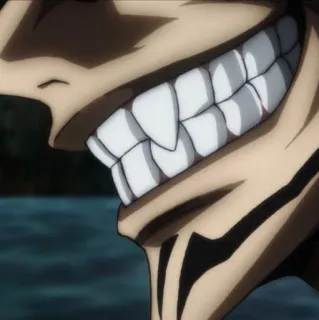 🎴 c080c887 Ryomen Sukuna Jujutsu Kaisen anime, teeth, evil, smile, villain telegram sticker