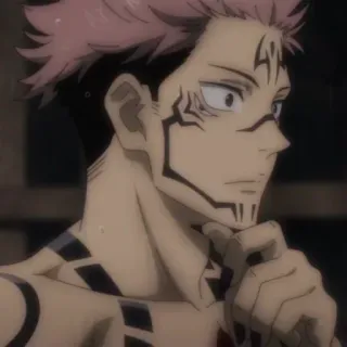 🎴 db8ec13d Ryomen Sukuna Jujutsu Kaisen anime, manga, cursed spirit, demon, sorcery, scars telegram sticker