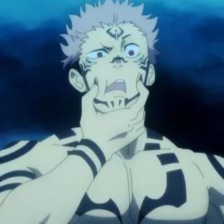 😳 28ac08f8 Ryomen Sukuna Jujutsu Kaisen Аниме, Демон, Проклятие, Злодей, Татуировка whatsapp sticker