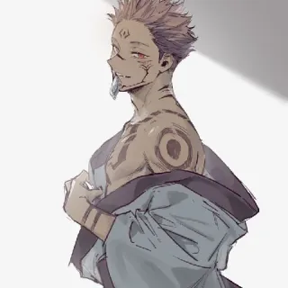😏 8b9b094b Ryomen Sukuna Jujutsu Kaisen アニメ, 漫画, 悪魔, 呪霊, 宿儺, 両面宿儺, 呪術廻戦 telegram sticker