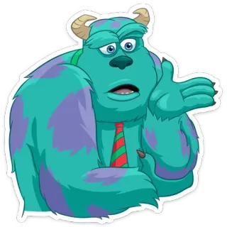 ❓ 23a1bfda Sully Monsters, Inc. Sully, James P. Sullivan, Potwory i Spółka, Kreskówka, Potwór, Niebieski telegram sticker