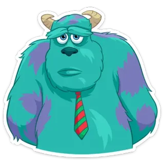 ☹️ b2625e2b Sully Monsters, Inc. Sully, James P. Sullivan, Potwory i Spółka, Disney, Pixar, potwór telegram sticker