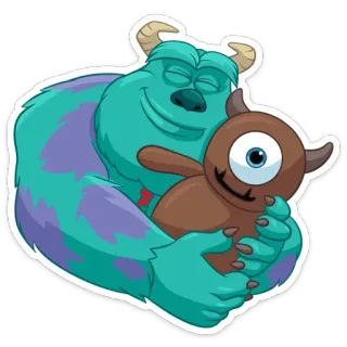 🤗 d34d07d6 Sully Monsters, Inc. Sully, Potwory i spółka, Uścisk, Przyjaźń, Słodki, Kreskówka, Pixar telegram sticker