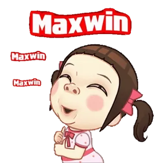 😎 305d0a16 Maxwin Maxwin Maxwin 卡通, 儿童, 女孩, 竖起大拇指, 快乐 telegram sticker
