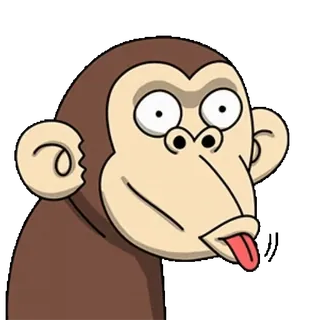 🤪 3f8830c7 猴子, 动物, 卡通, 搞笑, 舌头, 傻, 猿 telegram sticker