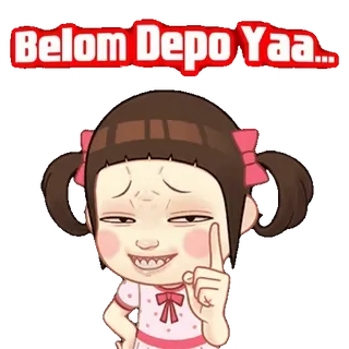 😁 7244f9e8 Belom Depo Yaa... 卡通, 可爱, 女孩, 搞笑, 梗 telegram sticker