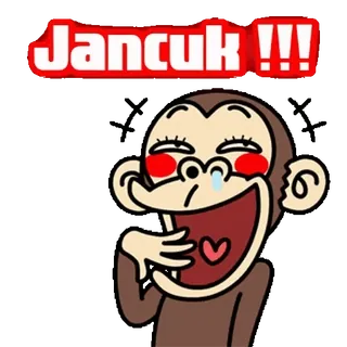 😅 78d201dc Jancuk !!! 猴子, 卡通, 表情, 印度尼西亚, 俚语 telegram sticker