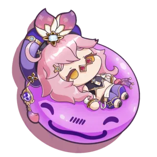 🧞 12fab0f9 Layla Genshin Impact 动漫, 游戏, 原神, 莱依拉, Q版, 困 telegram sticker