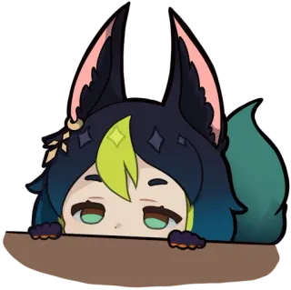 🦊 42da92a8 Tighnari Genshin Impact 提纳里, 原神, 动漫, 游戏, 狐狸, 贴纸, 可爱 telegram sticker