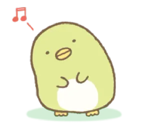 🎼 18504eb1 lindo, pájaro, dibujos animados, kawaii, animal, música telegram sticker