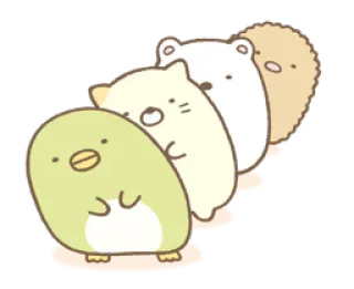 😯 7fe6890f Sumikko Gurashi, pingüino?, gato, oso, personaje, lindo telegram sticker