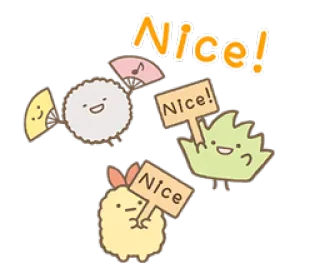 ☺️ c05c9708 Nice! lindo, bonito, comida, pegatinas, positivo, feliz telegram sticker