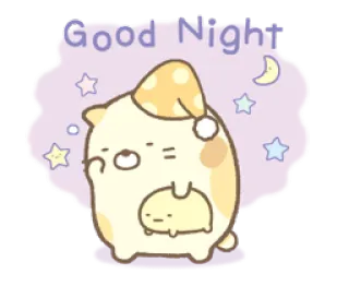 😴 fd4020a1 Good Night gato, noche, estrellas, luna, lindo, dormilón, buenas noches telegram sticker