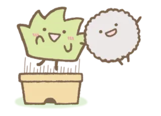 😀 12b371f9 plant, cute, kawaii, plant pot, illustration, happy telegram sticker