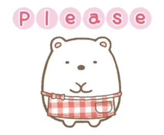 🙏 1613ab84 Please cute, bear, apron, request, polite telegram sticker