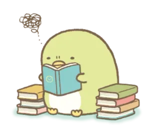 😓 47f6ae69 cartoon, character, animal, reading, book, cute telegram sticker