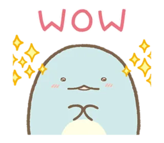 😲 5bcc3a00 WOW cute, wow, adorable, sparkle, animated character, expression telegram sticker