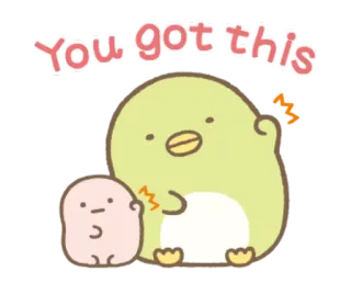 👍 61f46304 You got this encouragement, motivation, cute, cartoon, positive, message telegram sticker
