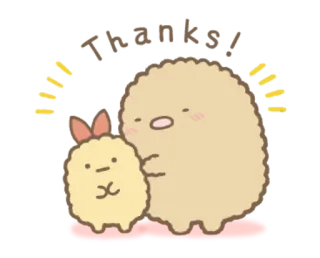 😚 746a49d6 Thanks! cute, thank you, kawaii, animals, sumikko gurashi, friendship, thankful telegram sticker