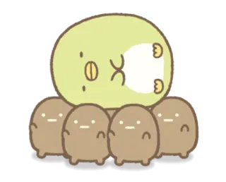 😌 7f593790 cute, kawaii, blob, group, cartoon, funny telegram sticker