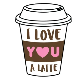 ☕ 6dd96c00 I LOVE YOU A LATTE Kaffee, Latte, Liebe, Herz, Getränk, Trinken telegram sticker