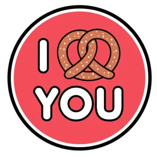 🥨 83b64097 I PRETZEL YOU Brezel, Essen, Liebe, Ich liebe dich, Wortspiel telegram sticker