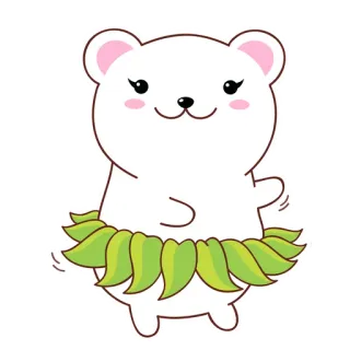 🐼 900897a7 Bär, niedlich, kawaii, Cartoon, Tier, Aufkleber, Blätter, Eisbär, tanzen telegram sticker