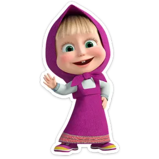 😥 50b28e10 Masha Masha and the Bear การ์ตูน, แอนิเมชั่น, เด็กผู้หญิง, เด็ก, โบกมือ, ร่าเริง, เป็นมิตร telegram sticker