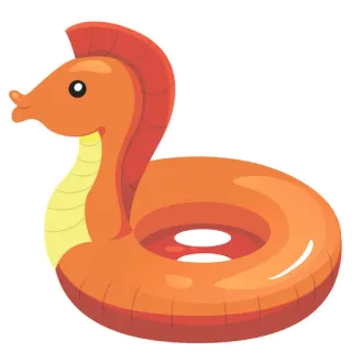 😄 851c09cc 수영 튜브, 해마, 팽창식, 여름, 수영, 장난감 telegram sticker