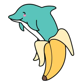 🐬 8d757876 돌고래, 바나나, 과일, 동물, 귀여운, 만화 telegram sticker