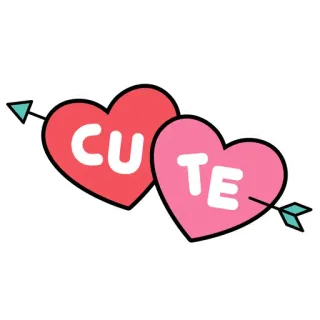 ❤ bcf7e7e8 CUTE 귀여운, 하트, 화살표, 사랑, 달콤한, 발렌타인데이 telegram sticker