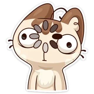 😐 86190049 แมว, สติกเกอร์, สัตว์, ตลก, การ์ตูน telegram sticker