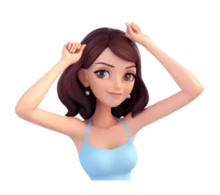 🙌 ba073f76 cartoon, woman, girl, cute, animation telegram sticker