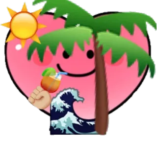 Summer Heartfaces telegram stickers