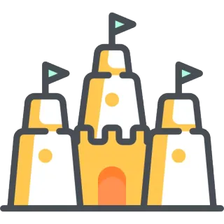 🏝️ 82d2dcd1 沙堡, 城堡, 海滩, 夏天, 假期, 沙子, 乐趣 telegram sticker