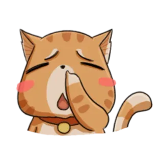 😶 4457bd57 kot, zwierzę, naklejka, słodki, zawstydzony, rudy kot pręgowany telegram sticker