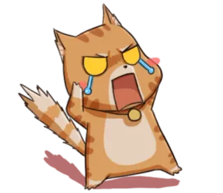 😰 d4a7b351 kot, płacz, anime, kreskówka, środkowy palec, obraźliwe telegram sticker