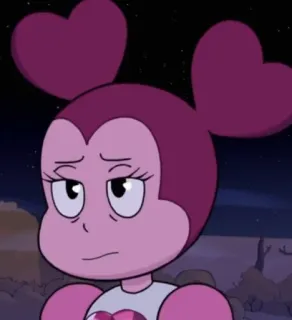 🥺 1646b927 Spinel Steven Universe мультфильм, анимированный, розовый, персонаж, Спинель, Вселенная Стивена, грустный, выражение whatsapp sticker