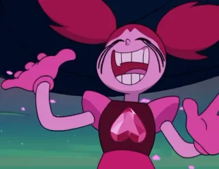😆 a252a441 Spinel Steven Universe мультфильм, анимация, розовый, персонаж, смех, плач whatsapp sticker