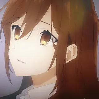 💟 13b2bf5d anime, girl, brown hair, portrait, cartoon telegram sticker