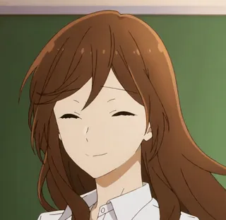 😅 1f5b3288 anime, girl, smiling, brown hair, cartoon telegram sticker