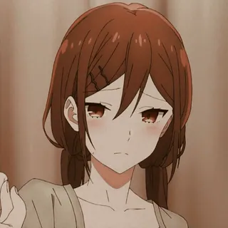 😠 4ec8c09d anime, girl, brown hair, portrait telegram sticker