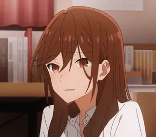 😶 6a8314fa anime, girl, brown hair, cartoon telegram sticker