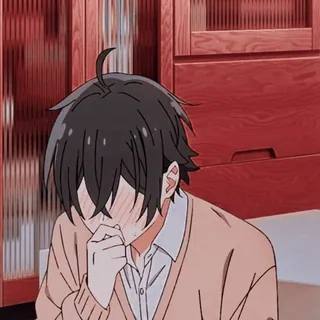 😳 c24c9387 anime, shy, blushing, boy, cartoon telegram sticker